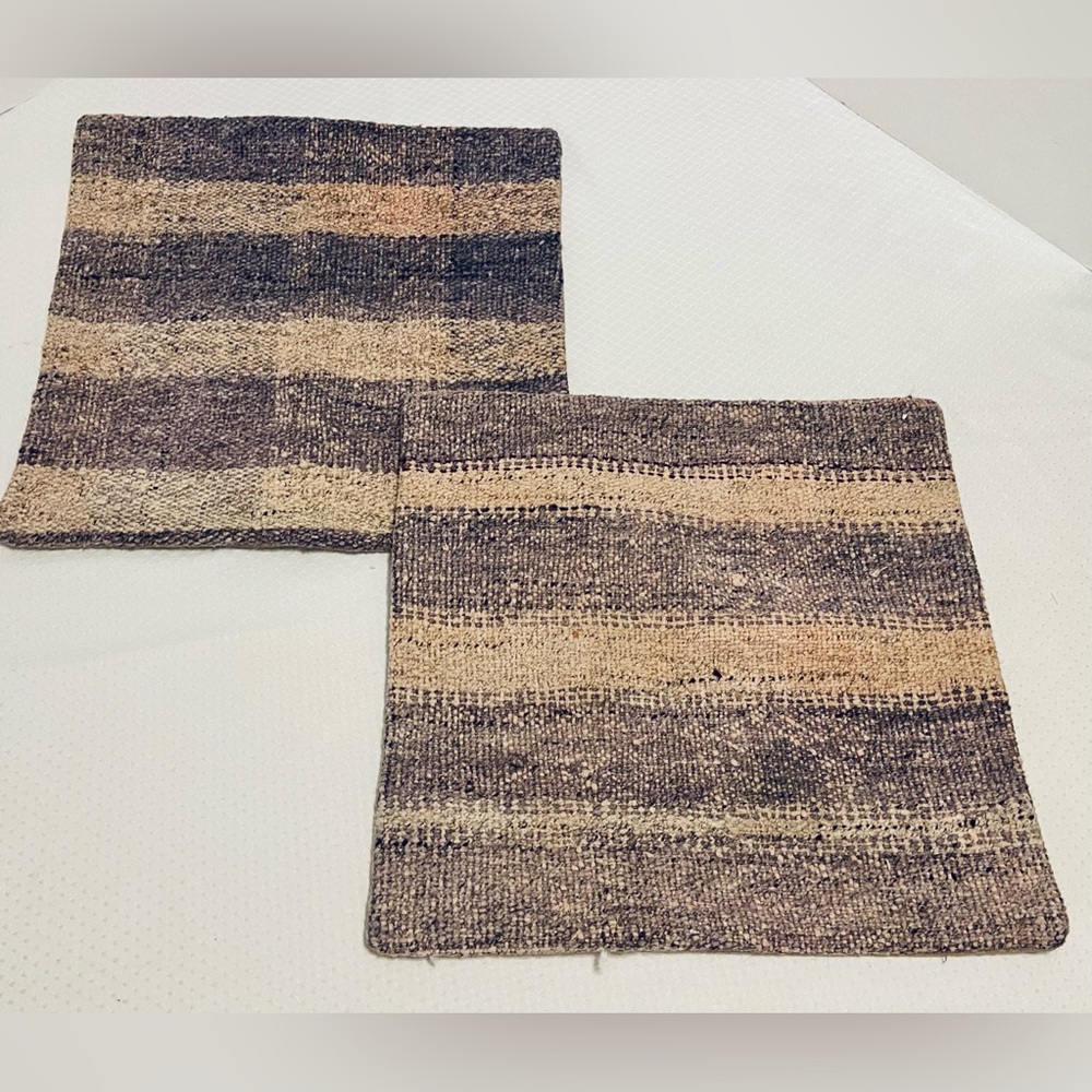 Kilim Beautiful Woven 18x18 Pillow Covers, faint woven pinks & lilac colors